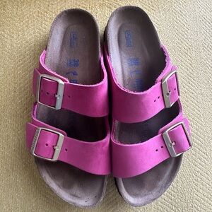 BIRKENSTOCK Arizona Soft Bed Leather Pink., size 38 Women’s